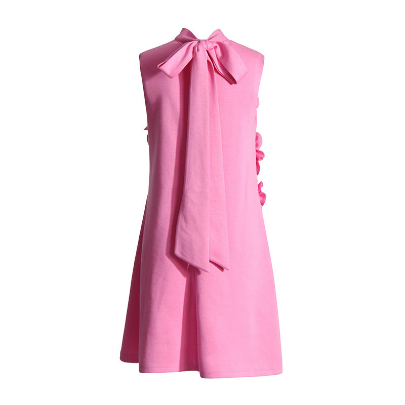 Splicing 3D Flower A-Line Short Dress