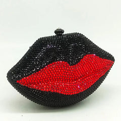 Hot Lips Rhinestones Clutch Bag