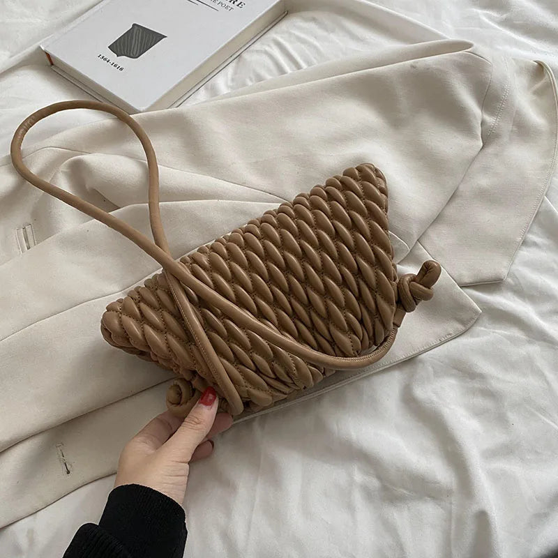 Crossbody Vegan Leather Pleated Bag