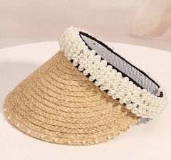 Pearl Headband Straw Hat