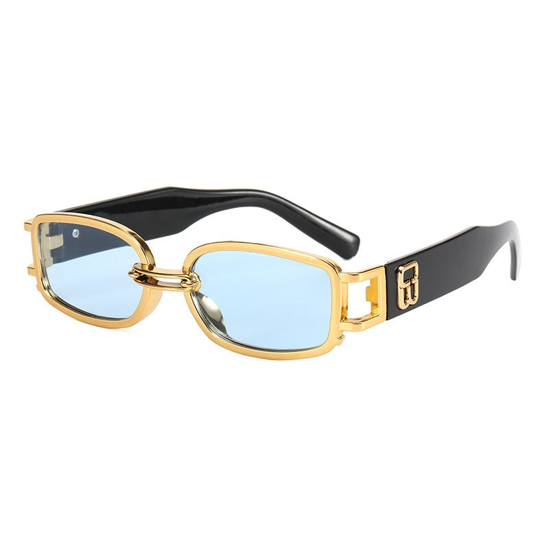 Vintage Rectangle Tinted Lens Sunglasses