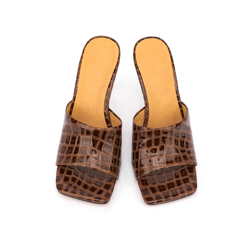 Croc Square Toe Mule Sandals