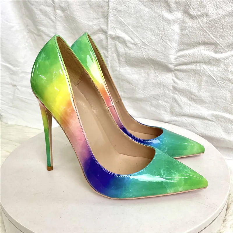 Gradient Multicolor Glossy Stilettos