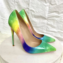 Gradient Multicolor Glossy Stilettos