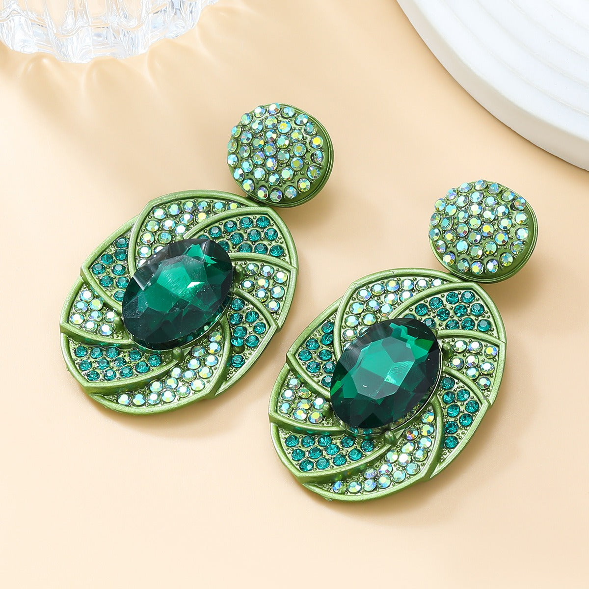 Spiral Light Rhinestone Earrings