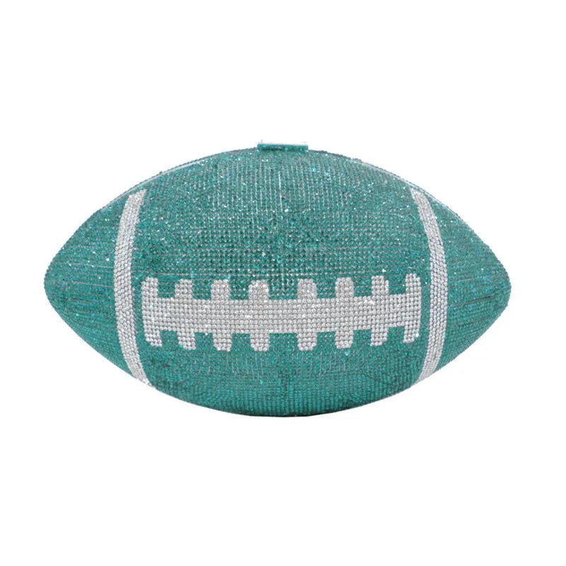 Rugby Ellipse Ball Rhinestone Clutch Bag