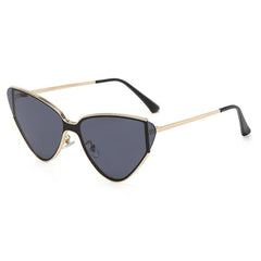 Classic Large Frame Metal Cat Eye Sunglasses
