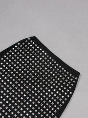 Sparkling Square Diamond Wrapped Hip Skirt