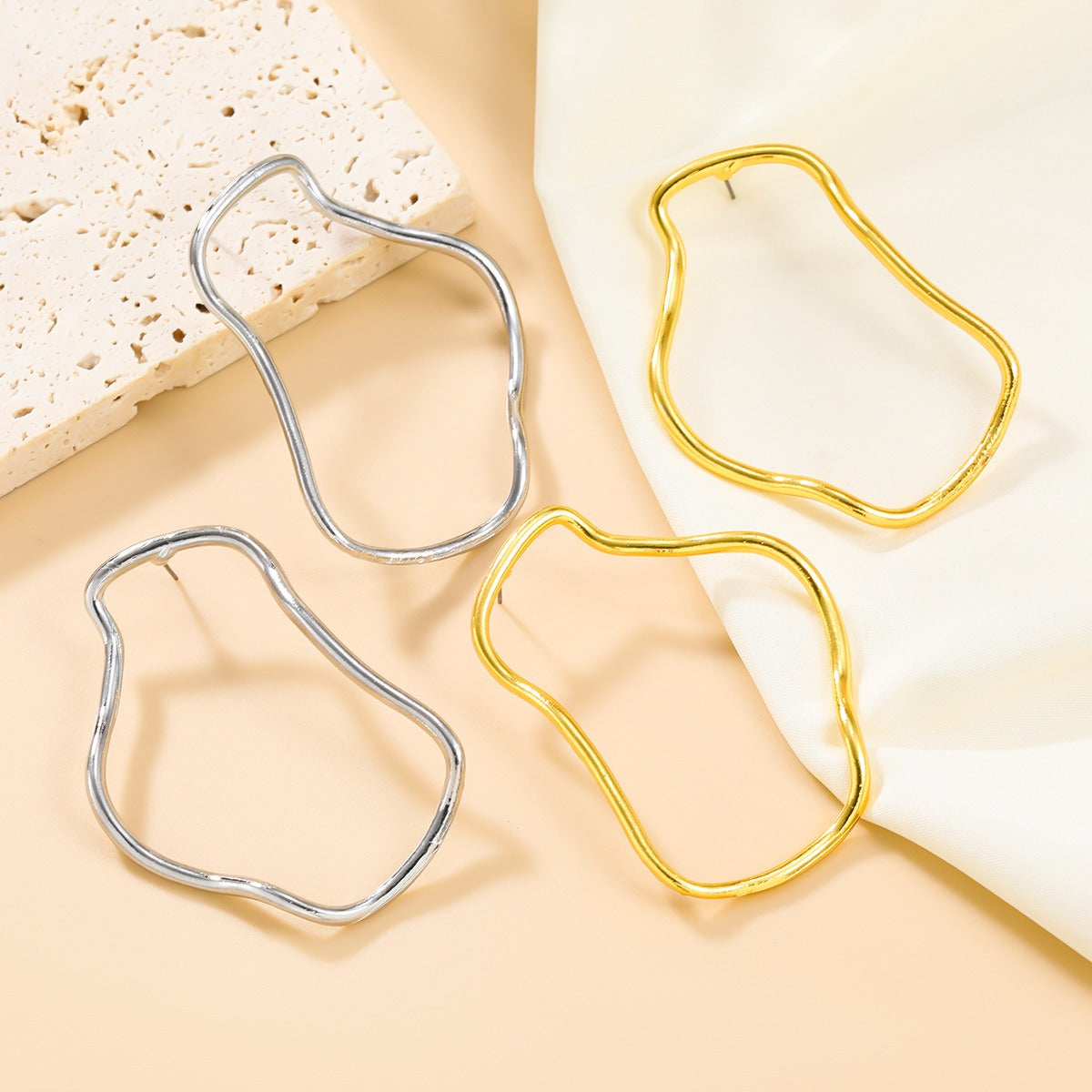 Irregular Geometric Shape Alloy Earrings
