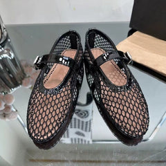 Mesh Round Toe Flat Shoes