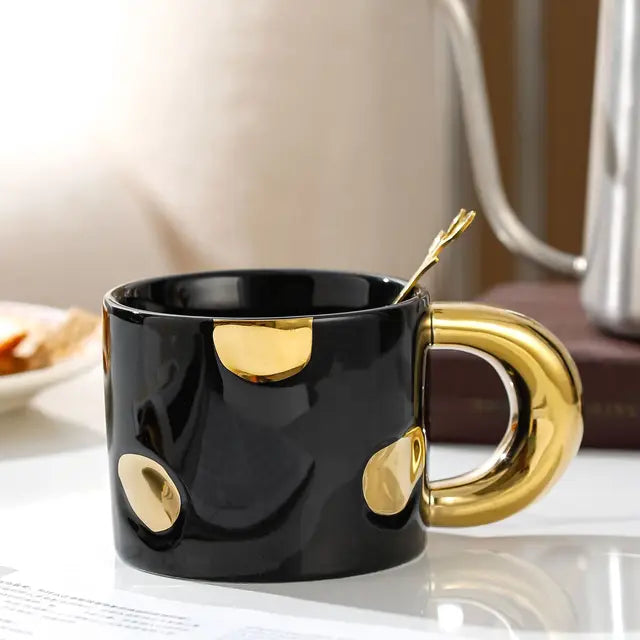 Gold Spotted Ceramic Mug
