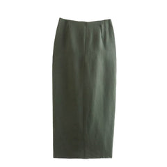 Elegant Olive Green Two-Piece Skirt Set
