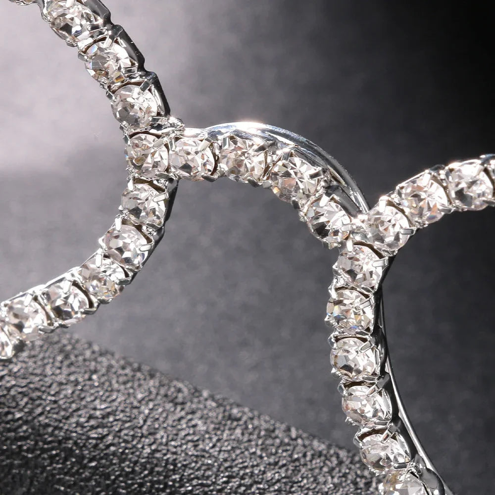 Oval Rhinestones No Lenses Frame