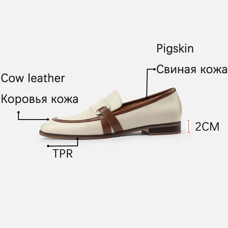 Retro Square Toe Leather Loafers