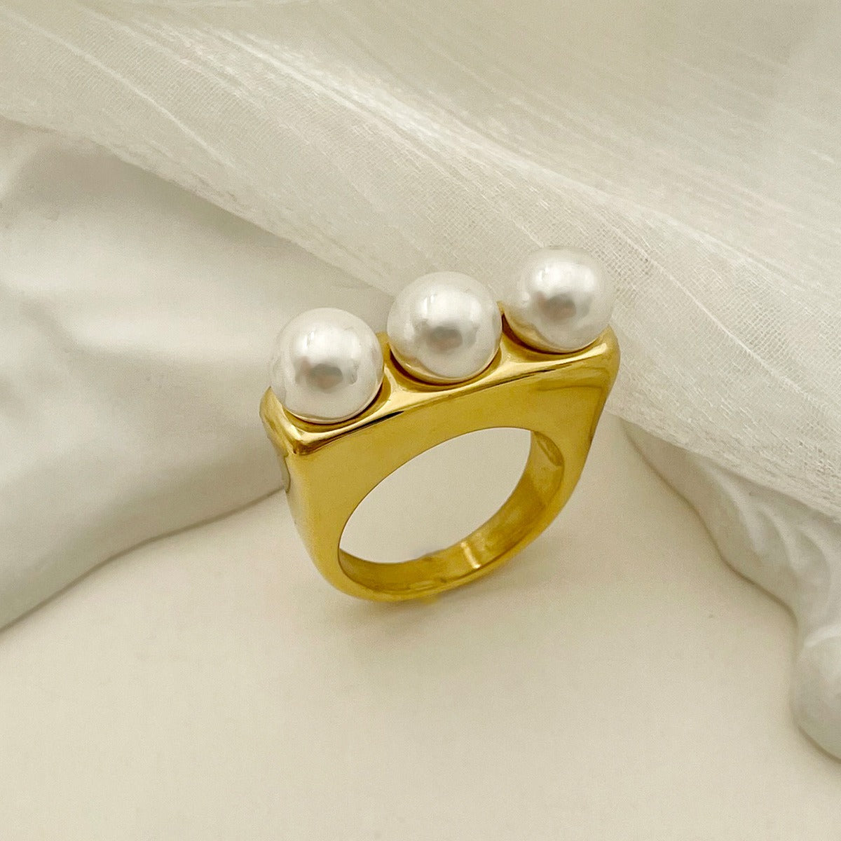 Triple Pearl Ring