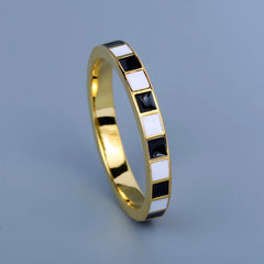 Checkerboard Minimalist Ring