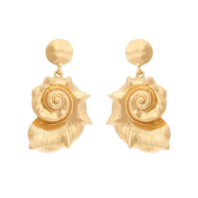 Alloy Conch Pendant Earrings