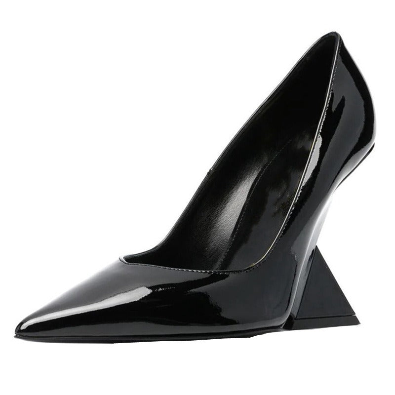 Patent Suede Unconventional High Heel Pumps