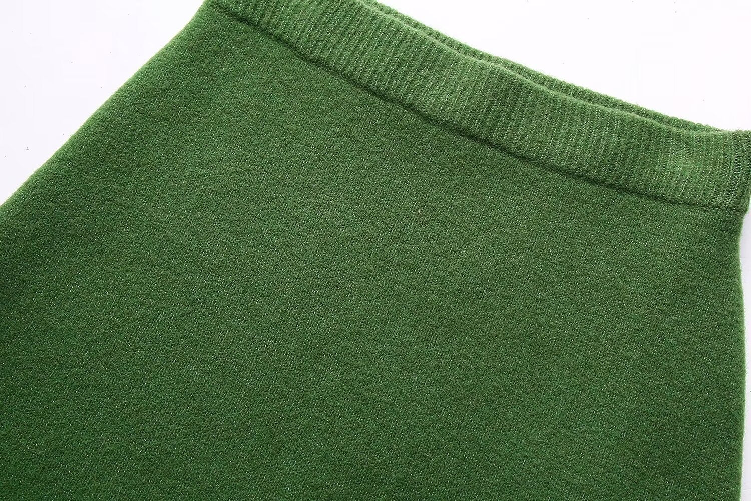 Green Knitted Loose Ribbed Set