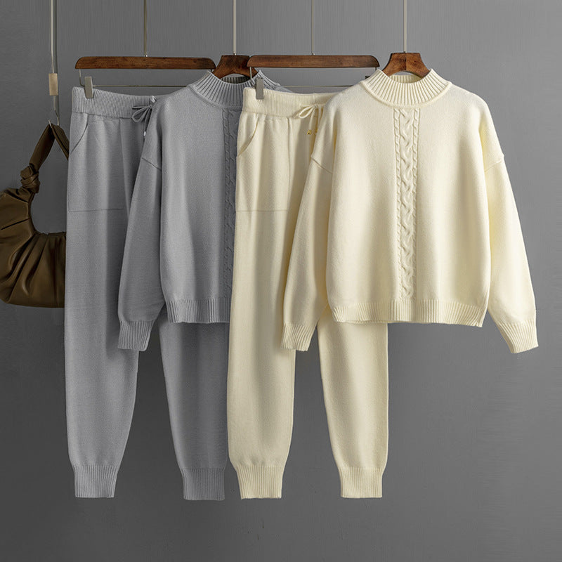 Fried Dough Twists Knitting Sweater + Pants Set