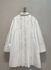 Pleated Loose Long Sleeve Dress