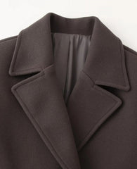 Elegant Gray Double Breasted Charm Coat