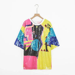 Sequin Multicolor Streetwear T-Shirt