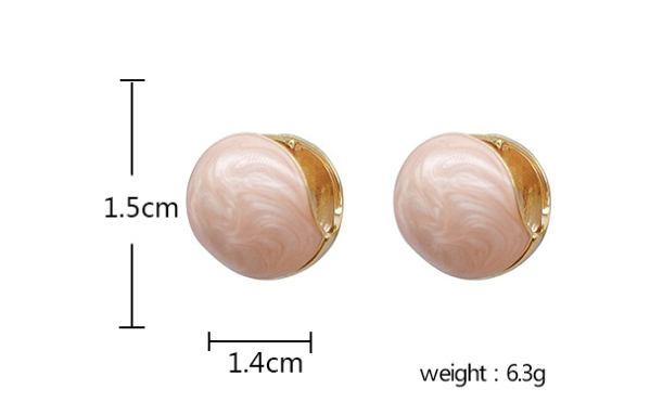 S925 Silver Needle Round Drip Oil Ear Button