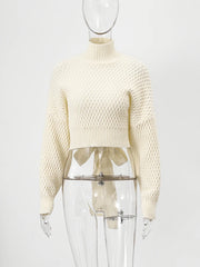 Honeycomb Knit Cropped Sweater