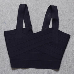 Solid Bandage Sleeveless Crop Top