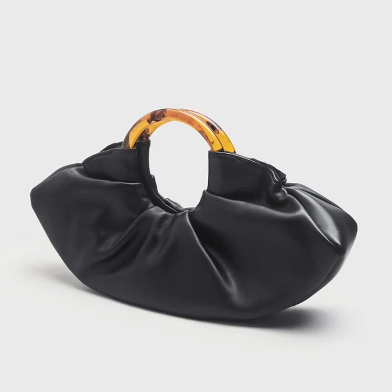 PU Ruched Cloud Handbag