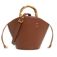 Bucket Bamboo Handle Crossbody Bag