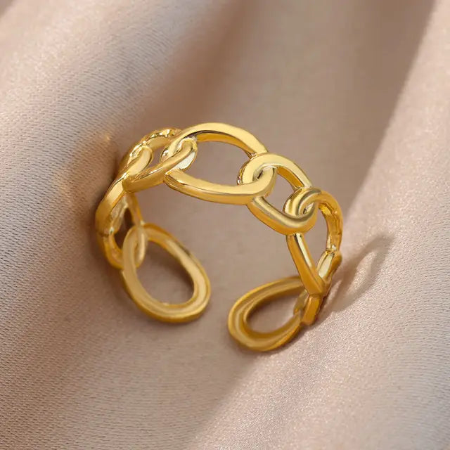 Irregular Geometric Open Cuff Rings