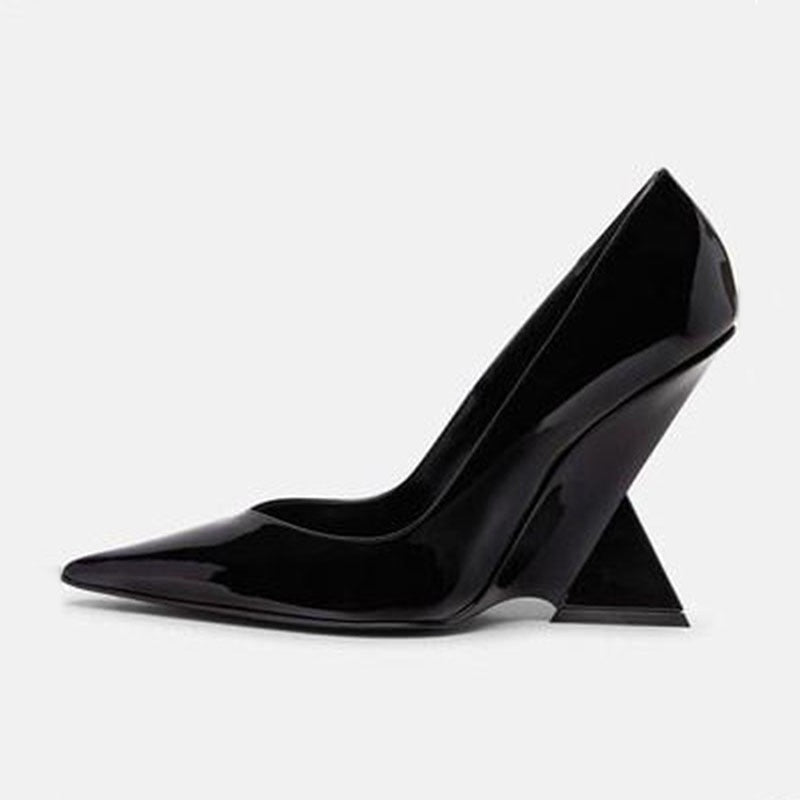 Pointed Toe Triangular Heels Pumps