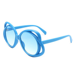 Oval Hollow Frame Sunglasses