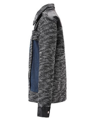 Panel Faux Leather Spliced Jacket