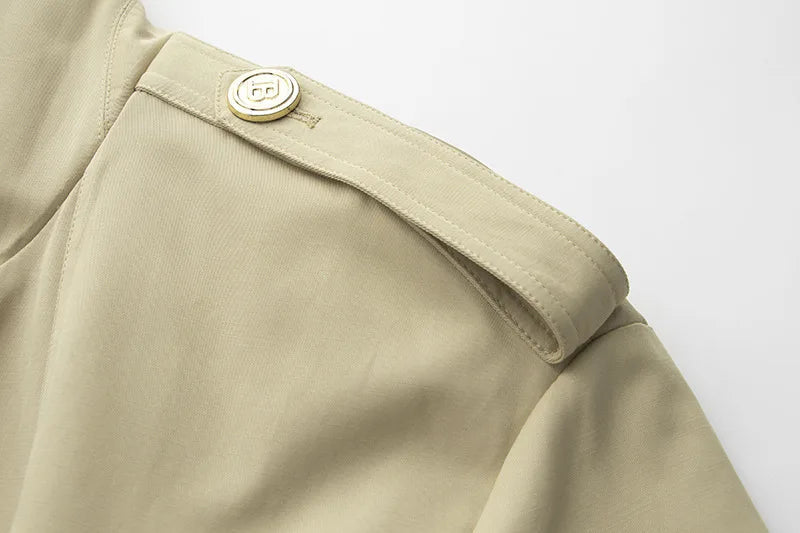 Double-Breasted Cape Trench Coat
