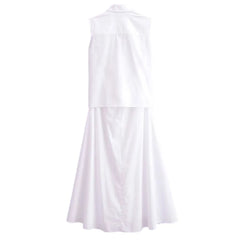 White A-Line Mid-Length Slim Dress