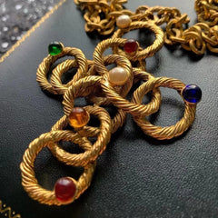 Unique Vintage Gold Cross Chain Necklace