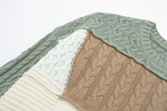 Patchwork Cable Knit Sweater