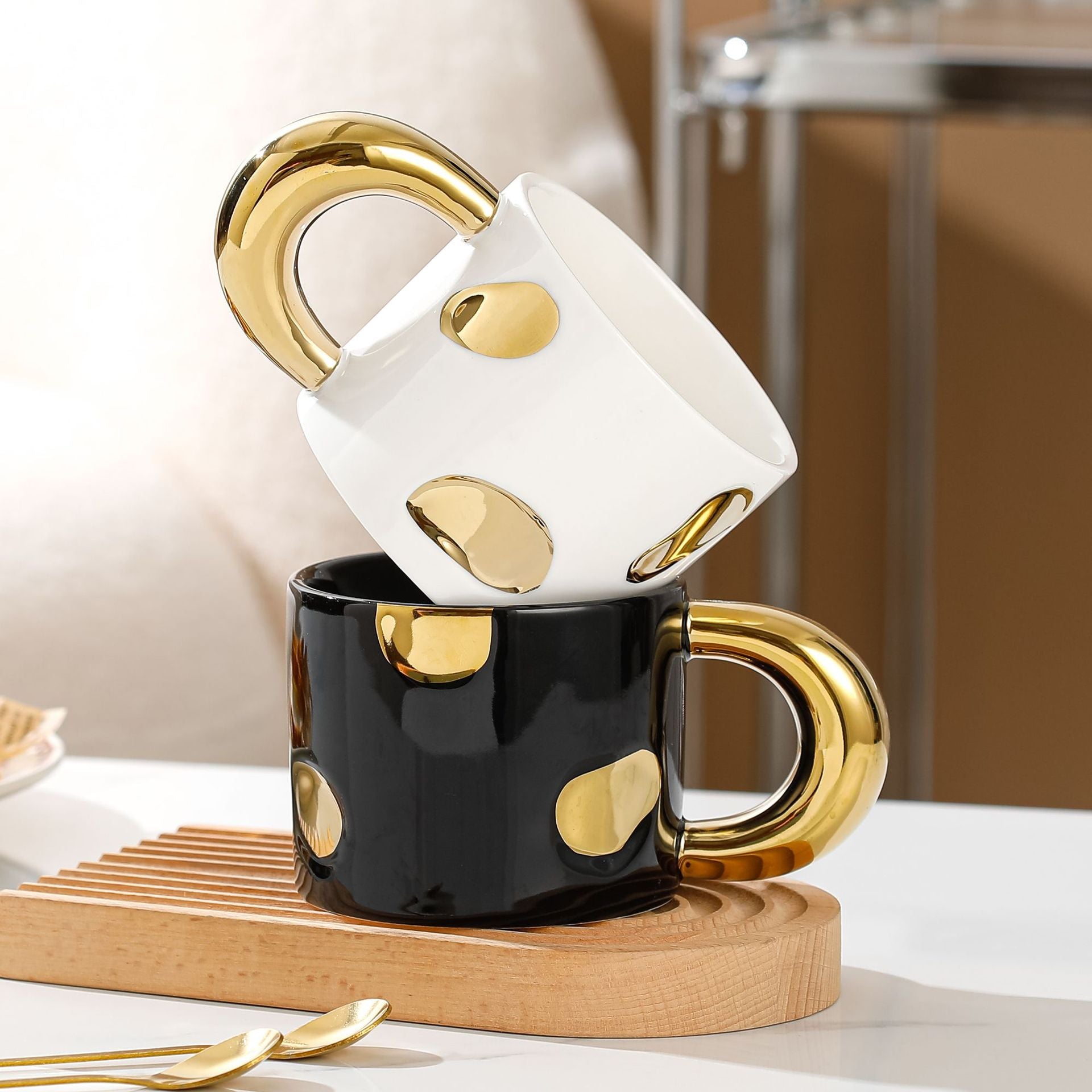 Gold Spotted Ceramic Mug