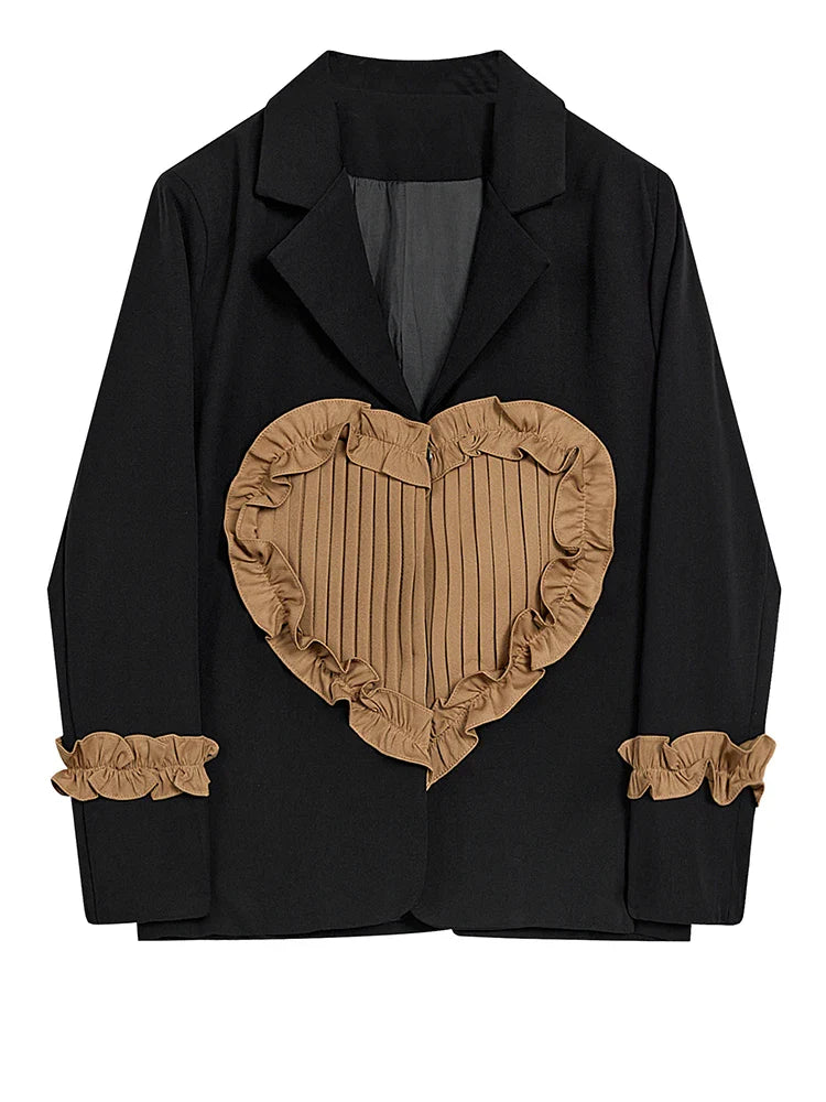 Ruffles 3D Love Loose Casual Blazer