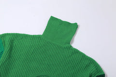 Sexy Color block Knitted Cropped Sweater