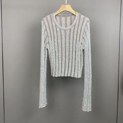 Slim Fit Sequined Sweater + Elastic Waist Skirt Set