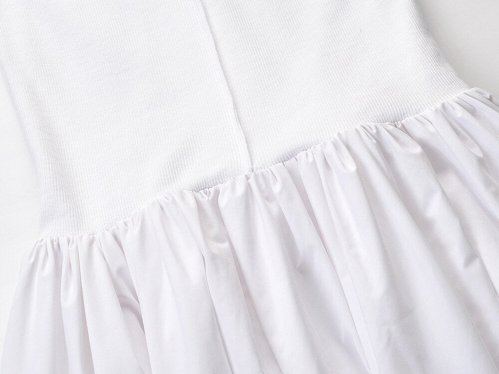 Minimalist Knit Corset Pleated Skirt Dress