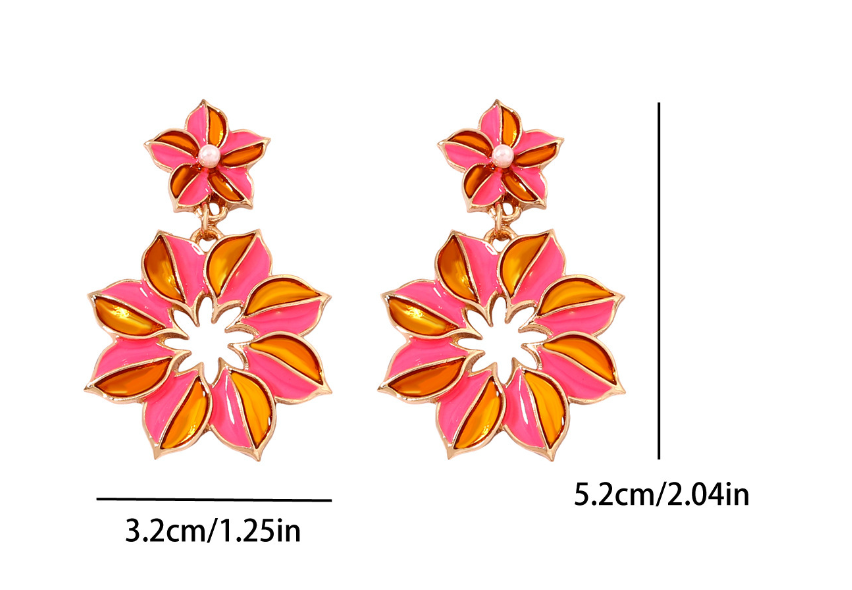 Retro Exaggerated Flower Earrings