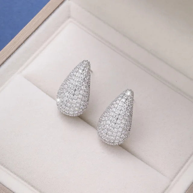 Chunky Zircon Teardrop Stud Earrings