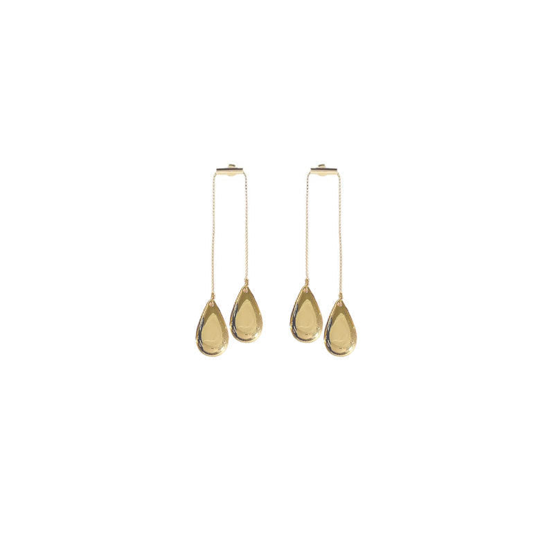 Long Metal Pendant Stud Earrings