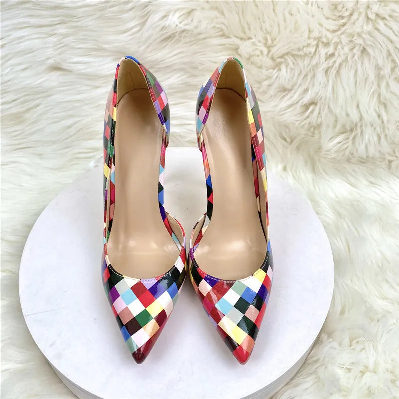 Multicolor Checker Print Stilettos