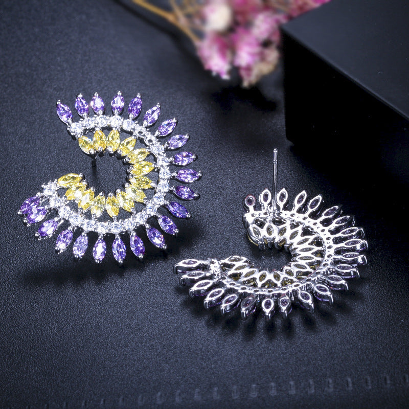 Sparkling Zircon Stud Earrings